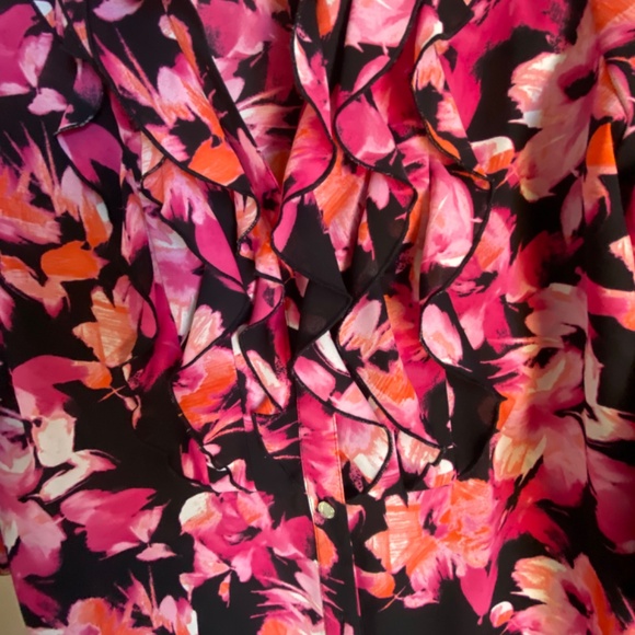 Karl lagerfeld paris floral-print blouse with ruffles - Picture 7 of 8